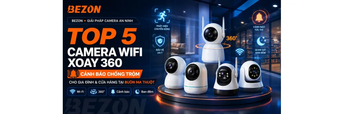 Top 5 Camera WiFi Xoay 360 Cảnh Báo Chống Trộm Bán Chạy Nhất Cho Gia Đình & Cửa Hàng Tại Buôn Ma Thuột