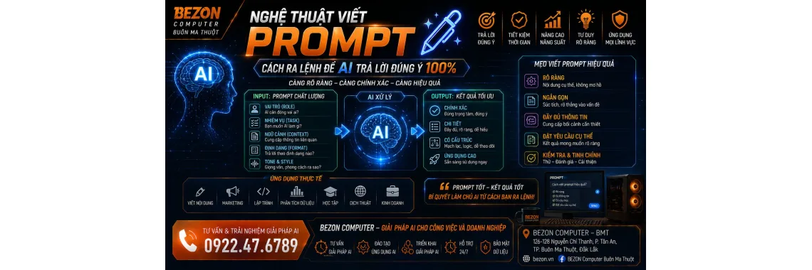 Nghệ Thuật Viết Prompt: Cách Ra Lệnh Để AI Trả Lời Đúng Ý 100%