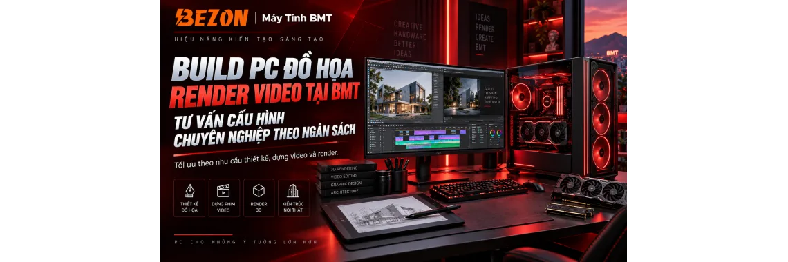 Build PC Đồ Họa, Render Video Tại BMT: Tư Vấn Cấu Hình Chuyên Nghiệp Theo Ngân Sách