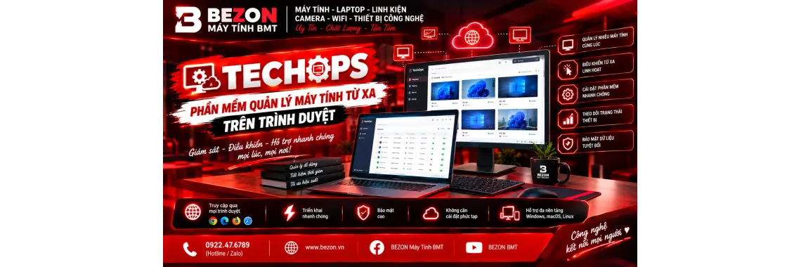 TechOps – Phần Mềm Quản Lý Máy Tính Từ Xa Trên Trình Duyệt