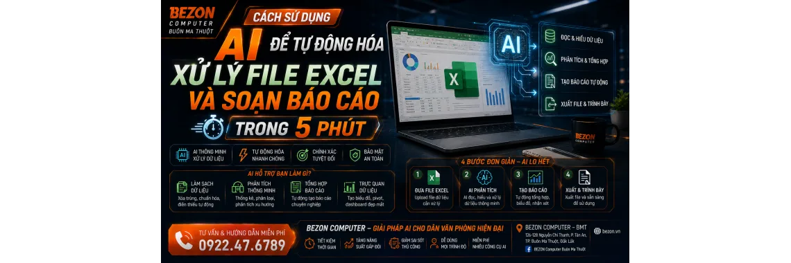 Cách Sử Dụng AI Để Tự Động Hóa Xử Lý File Excel Và Soạn Báo Cáo Trong 5 Phút
