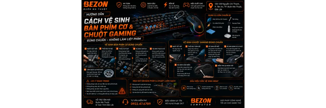 Cách Vệ Sinh Bàn Phím Cơ Và Chuột Gaming Đúng Chuẩn Không Làm Liệt Phím