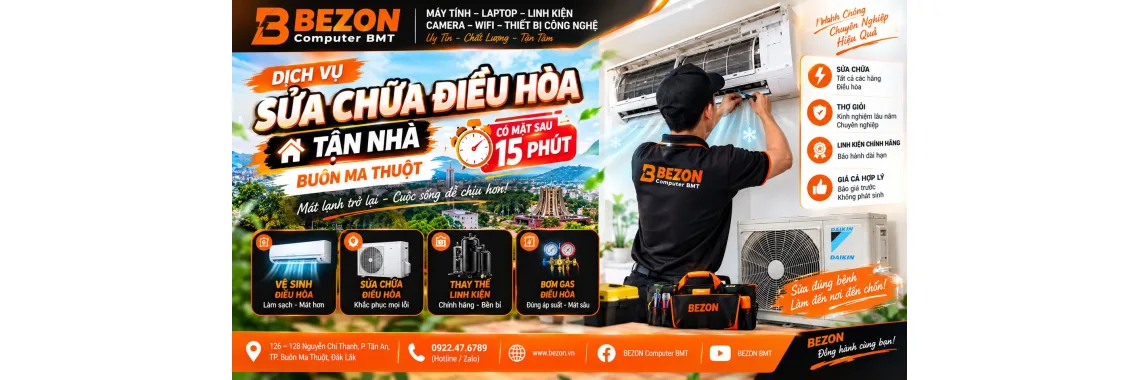 Dịch Vụ Sửa Chữa Điều Hòa Tận Nhà Buôn Ma Thuột – Có Mặt Sau 15 Phút