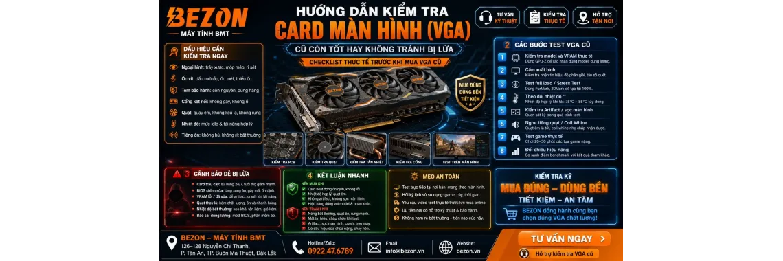 Hướng Dẫn Kiểm Tra Card Màn Hình (VGA) Cũ Còn Tốt Hay Không Tránh Bị Lừa