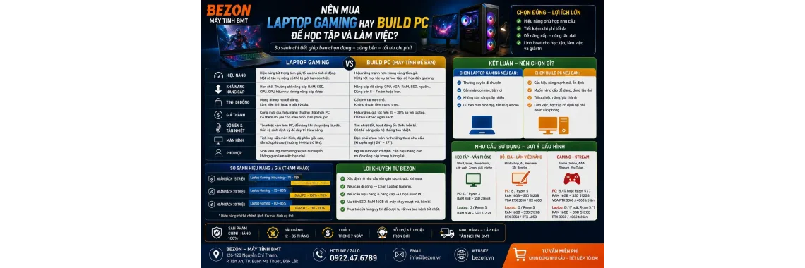 Nên Mua Laptop Gaming Hay Build PC Để Học Tập Và Làm Việc?