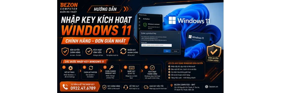 Hướng Dẫn Nhập Key Kích Hoạt Windows 11 Chính Hãng Đơn Giản Nhất