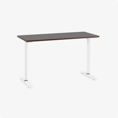 Bàn văn phòng HYPERWORK Core Desk 1m2 | Thép, Mặt bàn P1PB, Khung trắng / Mặt đen