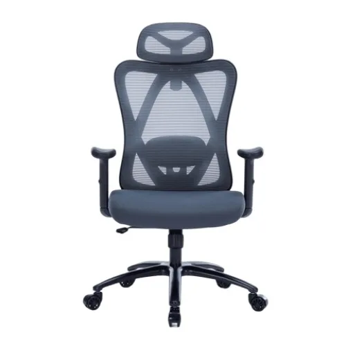 Ghế công thái học WARRIOR Hero WEC501 Plus | Xám, 120kg, Chân xoay, Lưng lưới