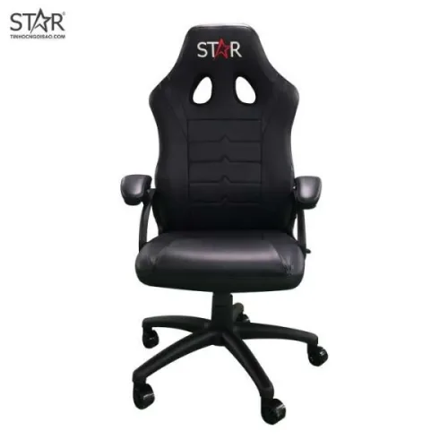 Ghế gaming OEM Bezon E100 | Đen trắng, 100kg, Chân xoay, Da PU, Không BOX, Ráp sẵn