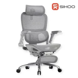 Ghế gaming Sihoo B300 Pro Trắng xám | Có kê chân, Công thái học - Bezon Buôn Ma Thuột