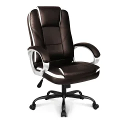 Ghế văn phòng OEM 1057 | Nâu, 100kg, Chân xoay, Da PU - Bezon Buôn Ma Thuột