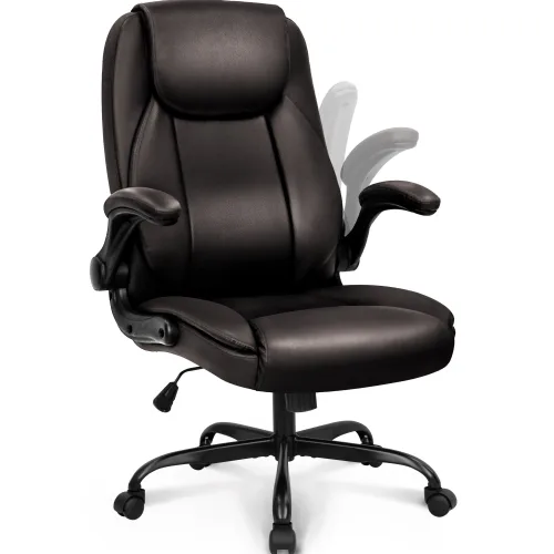Ghế văn phòng OEM 7057 | Nâu, 120kg, Chân xoay, Da PU