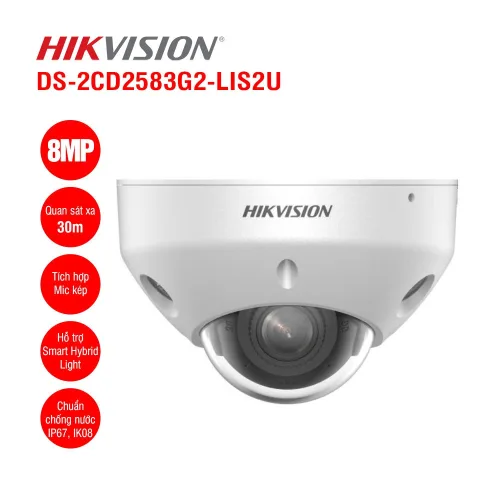 Camera IP Dome 8MP Hikvision DS-2CD2583G2-LIS2U