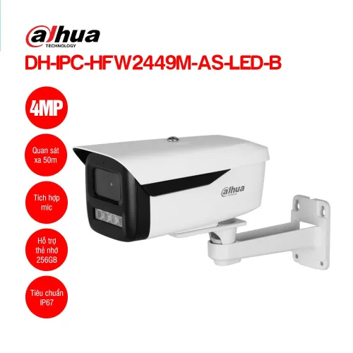 Camera IP Dahua DH-IPC-HFW2449M-AS-LED-B hình ảnh sắc nét
