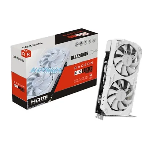 Card màn hình (AMD) Unika Radeon RX 580 BLIZZARDS 8GD5 V2 White | 8GB GDDR5, PCIe 3.0 x16, Dual Fan (SN RX580V2-26086847553525)