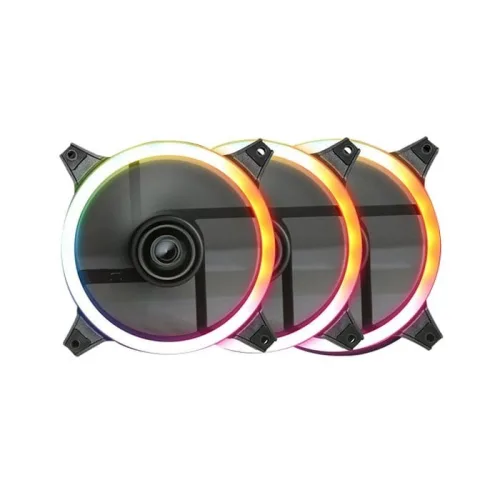 Quạt tản nhiệt PC Hollo | Kit 2 Fan 120mm, RGB, Đen