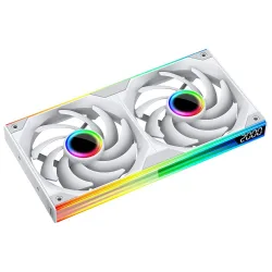 Quạt tản nhiệt PC Leopard Starlink 240 RV White | Kit liền khối 2 fan 240mm, ARGB, Gió ngược - Bezon Buôn Ma Thuột