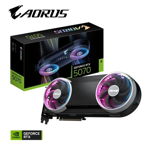 Card màn hình Gigabyte AORUS GeForce RTX 5070 INFINITY 12G | 12GB GDDR7, 6144 CUDA, 28Gbps, PCIe 5.0