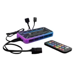 Bộ Hub + Remote Fan RGB Leopard | Hỗ trợ 10 quạt RGB 6-PIN, 2 cổng LED RGB, Điều khiển từ xa - Bezon Buôn Ma Thuột