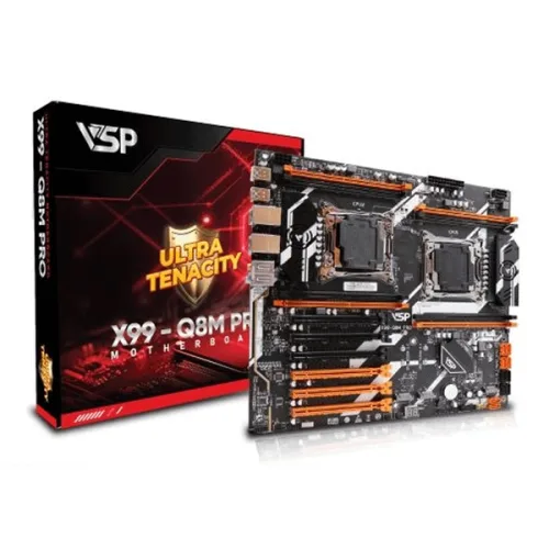Mainboard VSP X99-Q8M PRO Dual CPU DDR4 | Intel X99, Dual LGA2011-3, E-ATX, 8 khe RAM