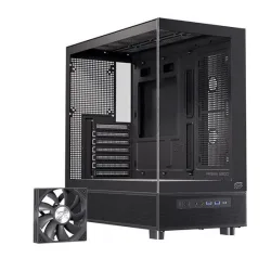 Thùng máy EINAREX S500 Core Black F-ATX | Kèm 1 Fan Đen, Kính cường lực, Đen - Bezon Buôn Ma Thuột