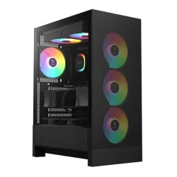 Thùng máy Gamdias Aura GC15 ARGB F-ATX (Kèm sẵn 4 Fan ARGB) | Mid Tower, Kính cường lực, Đen - Bezon Buôn Ma Thuột