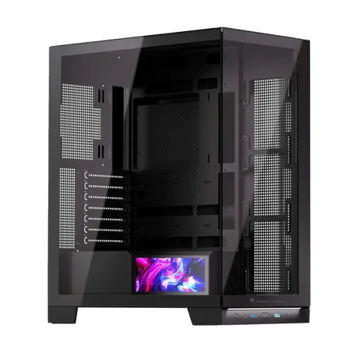 Thùng máy Leopard AX-8 LCD (Không kèm Fan) | Mid Tower, ATX/M-ATX/ITX, ARGB, Kính cường lực, Đen