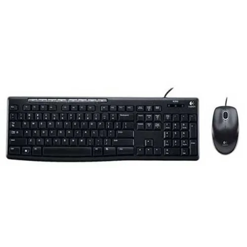 Combo phím chuột văn phòng Logitech MK200 | Có dây, Fullsize, Black