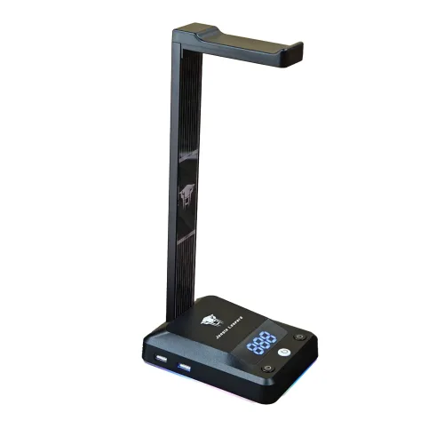 Nút nguồn Leopard kèm giá treo tai nghe RGB - Đen