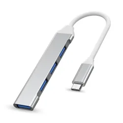 Bộ chia Type-C ra 4 cổng USB (3*USB 2.0 + 1*USB 3.0) MingXin, Màu bạc - Bezon Buôn Ma Thuột