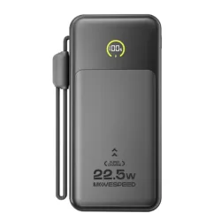 Sạc dự phòng Movespeed MSP19 22.5W | 10000mAh, Màn Led, Tích hợp Type C, Black - Bezon Buôn Ma Thuột