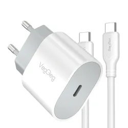 Bộ sạc nhanh Veggieg V-M101 PD20W + Cáp Type C 1.2M (Chuẩn EU) - Bezon Buôn Ma Thuột