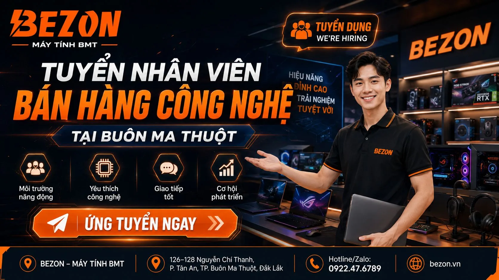 Tuyển Nhân Viên Bán Hàng Công Nghệ Tại Buôn Ma Thuột