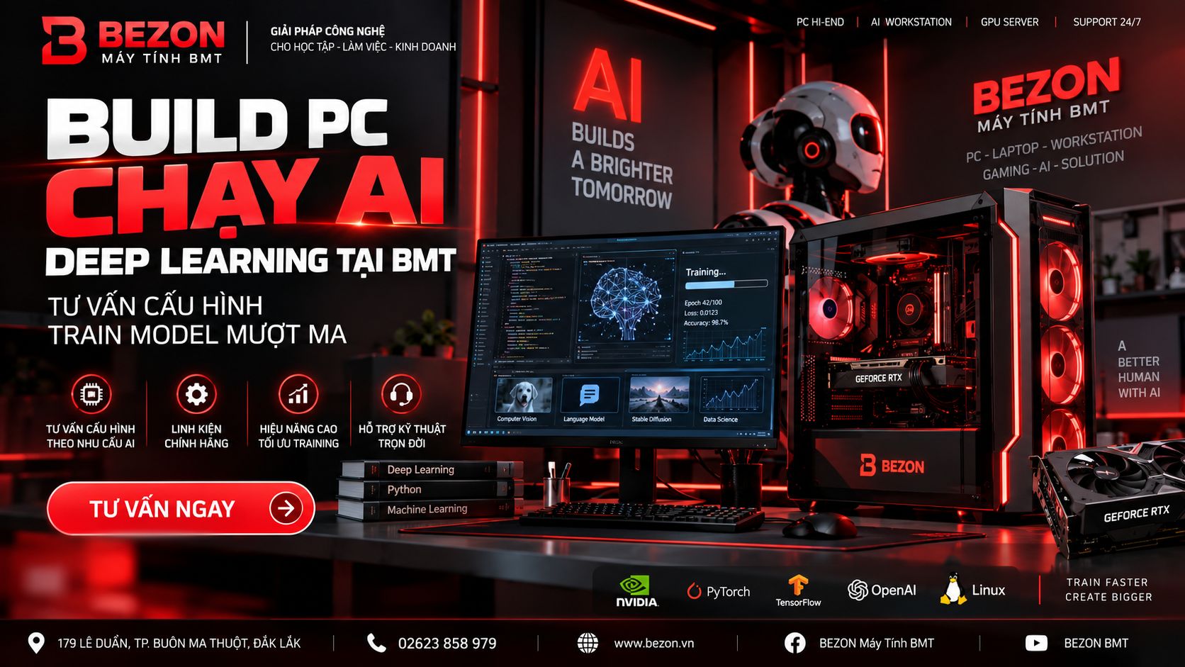 Build PC Chạy AI, Deep Learning Tại BMT: Tư Vấn Cấu Hình Train Model Mượt Ma
