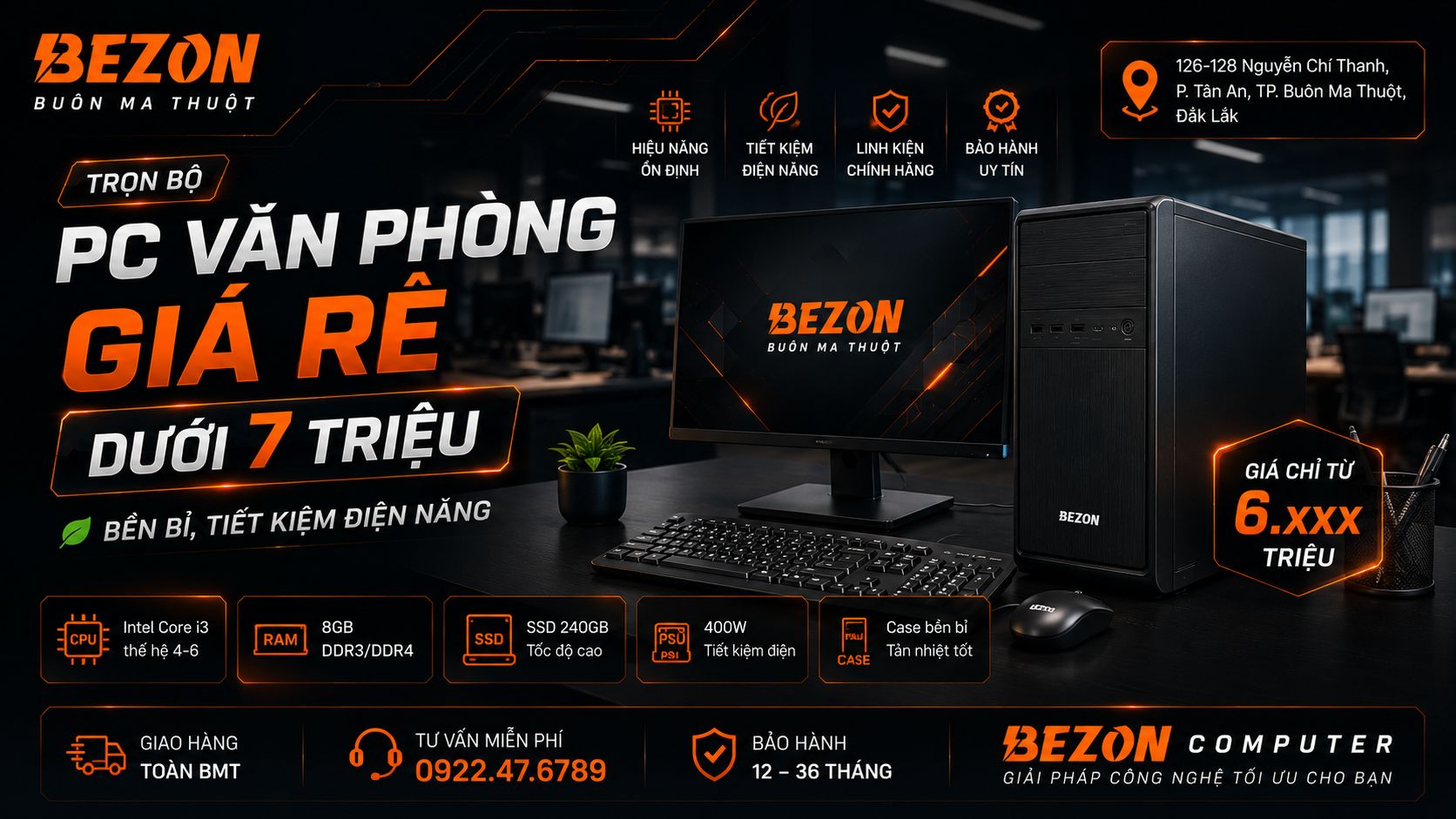 PC Văn Phòng Giá Rẻ Dưới 7 Triệu Tại BMT | BEZON