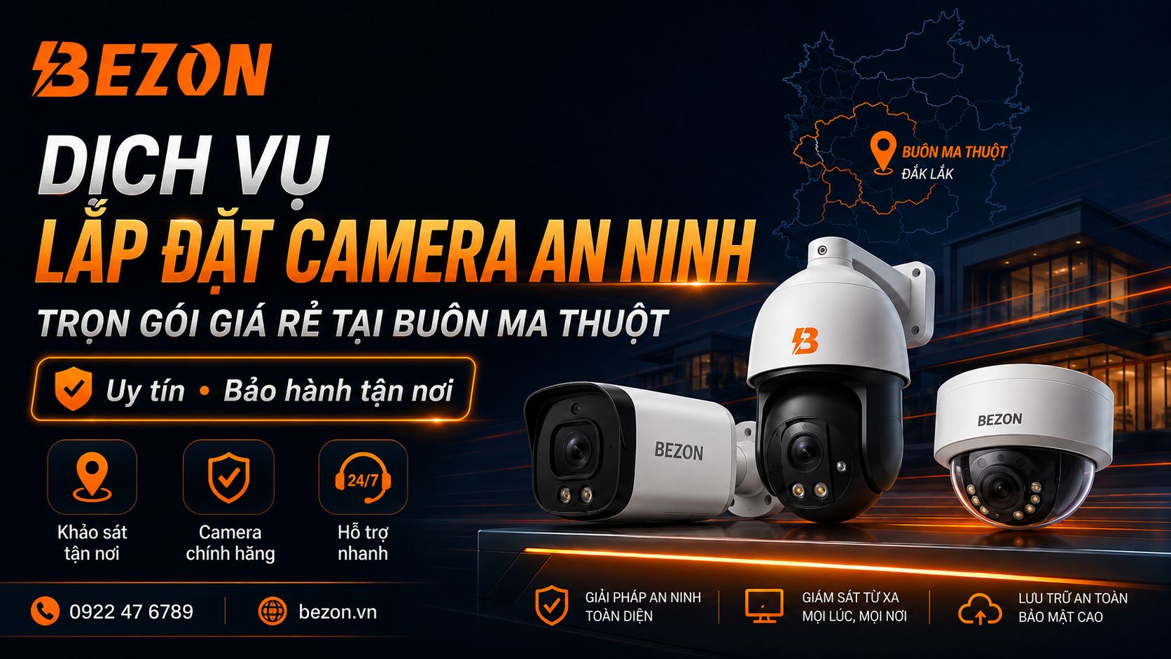 Dịch Vụ Lắp Đặt Camera An Ninh Trọn Gói Giá Rẻ Tại Buôn Ma Thuột - Uy Tín, Bảo Hành Tận Nơi