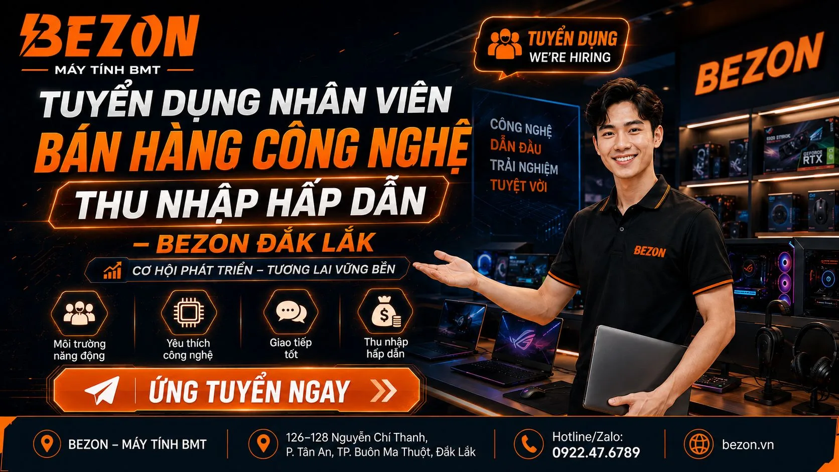 Tuyển Dụng Nhân Viên Bán Hàng Công Nghệ Thu Nhập Hấp Dẫn – Bezon Đắk Lắk