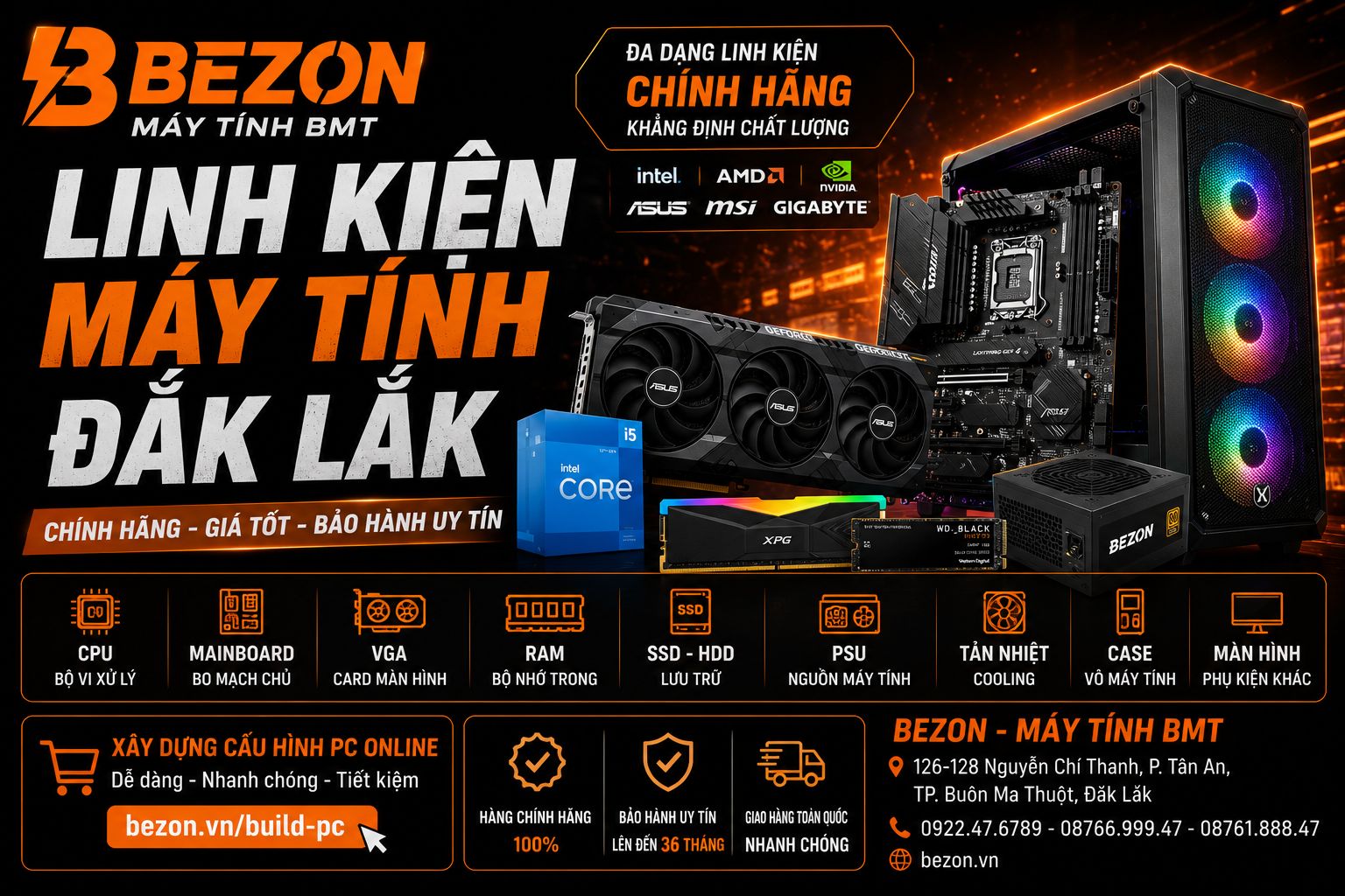 Linh Kiện Máy Tính Đắk Lắk 2026 – Mua PC, CPU, VGA, RAM, SSD Ở Đâu?