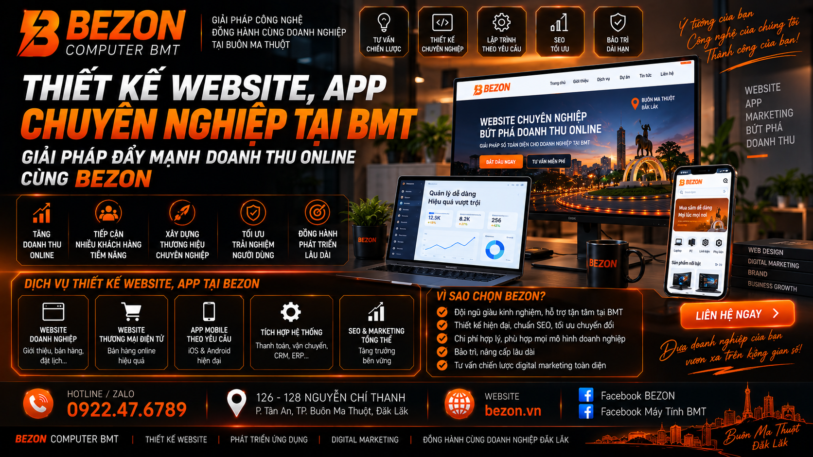 Thiết Kế Website, App Chuyên Nghiệp Tại BMT: Giải Pháp Đẩy Mạnh Doanh Thu Online Cùng Bezon