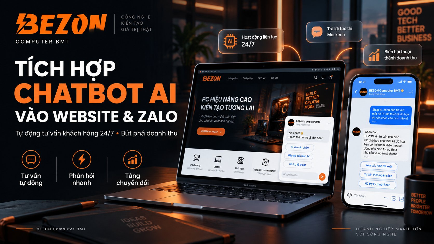 Tích Hợp Chatbot AI Vào Website Và Zalo: Tự Động Tư Vấn Khách Hàng 24/7 Bứt Phá Doanh Thu