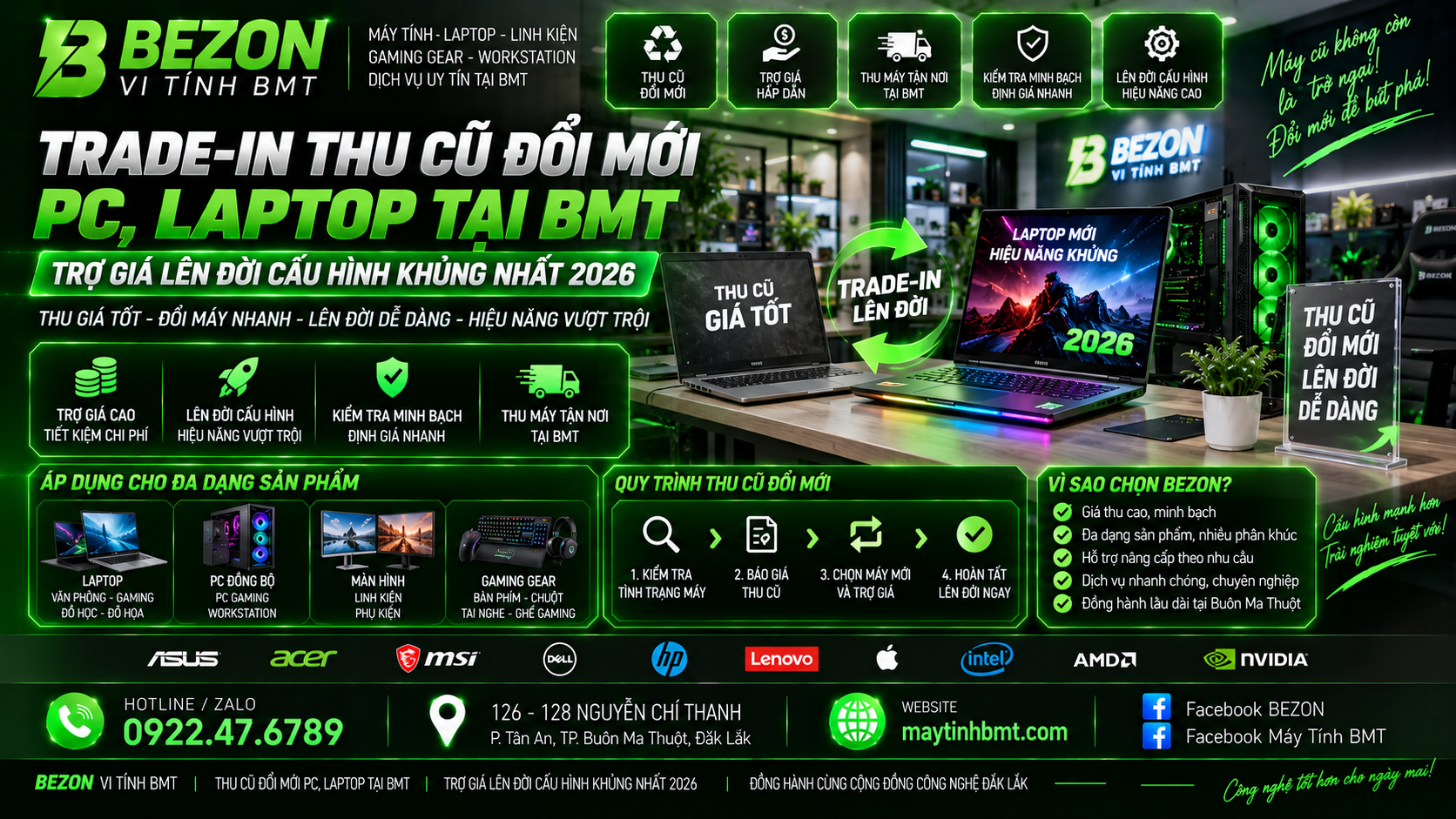 Trade-in Thu Cũ Đổi Mới PC, Laptop Tại BMT: Trợ Giá Lên Đời Cấu Hình Khủng Nhất 2026