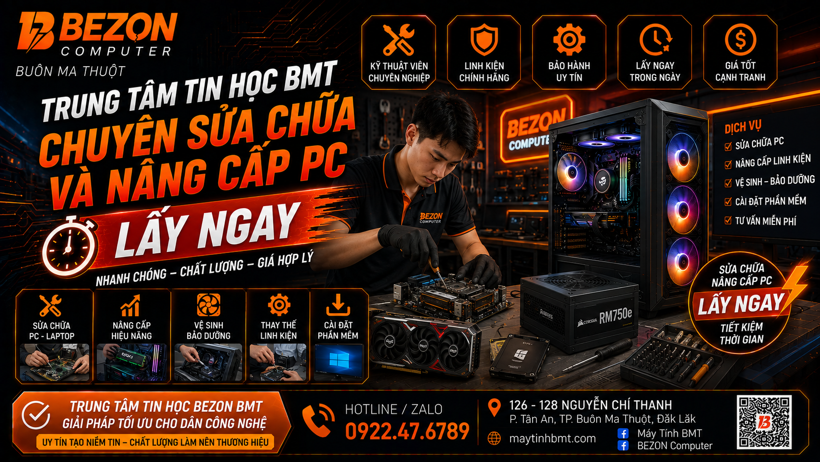 Trung Tâm Tin Học BMT Chuyên Sửa Chữa Và Nâng Cấp PC Lấy Ngay