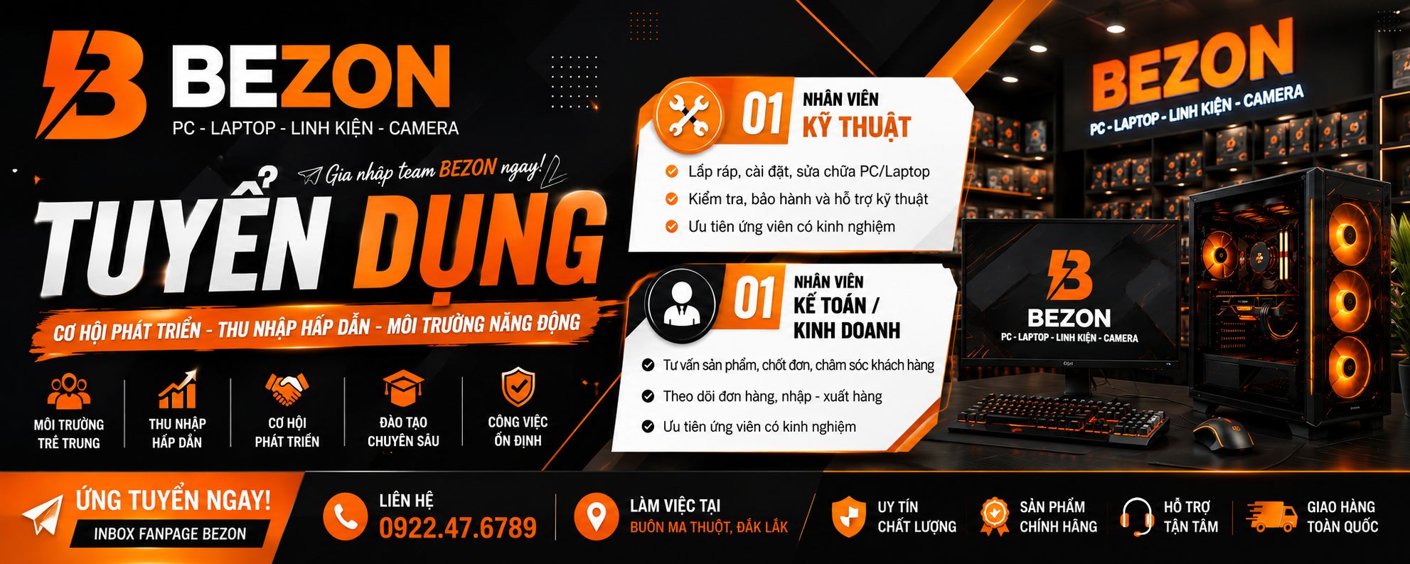 Bezon Tuyển Dụng Nhân Viên Kỹ Thuật & Kinh Doanh Tại Buôn Ma Thuột