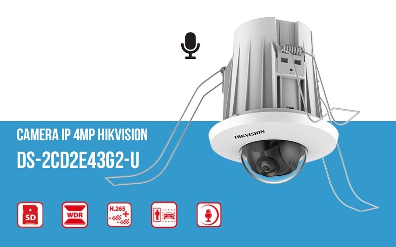 Bán camera IP Dome 4MP Hikvision DS-2CD2E43G2-U giá rẻ