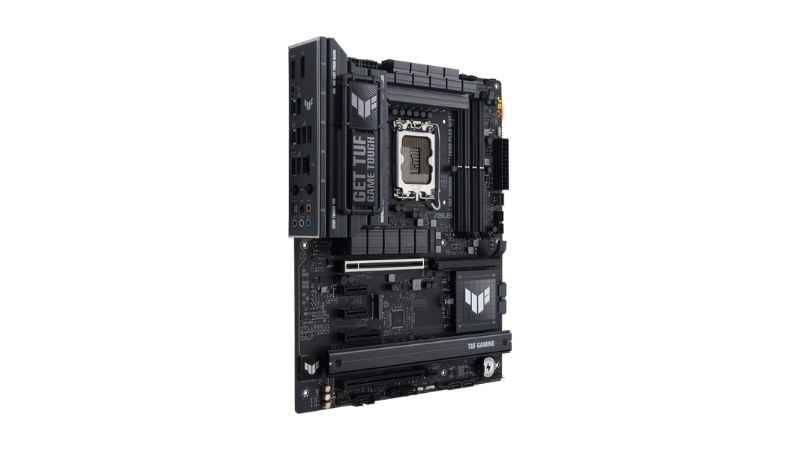 ASUS TUF GAMING Z890-PLUS WIFI có kích thước ATX với thiết kế tối giản nhưng mạnh mẽ