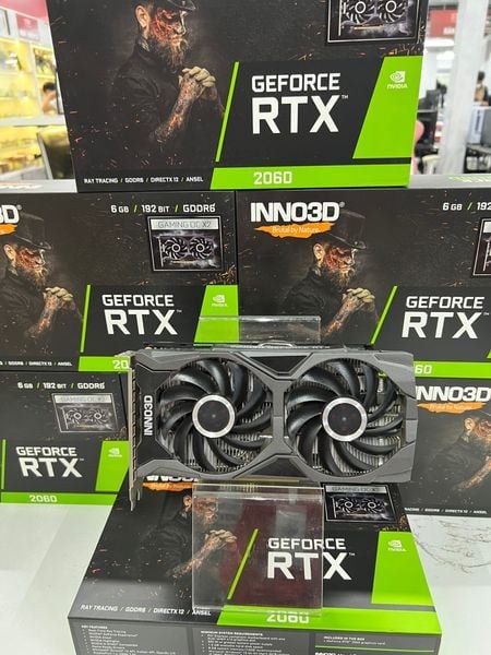 Card màn hình NVIDIA GeForce RTX 2060 INNO3D cũ | 6GB GDDR6, 1920 CUDA, nguồn đề nghị 550W