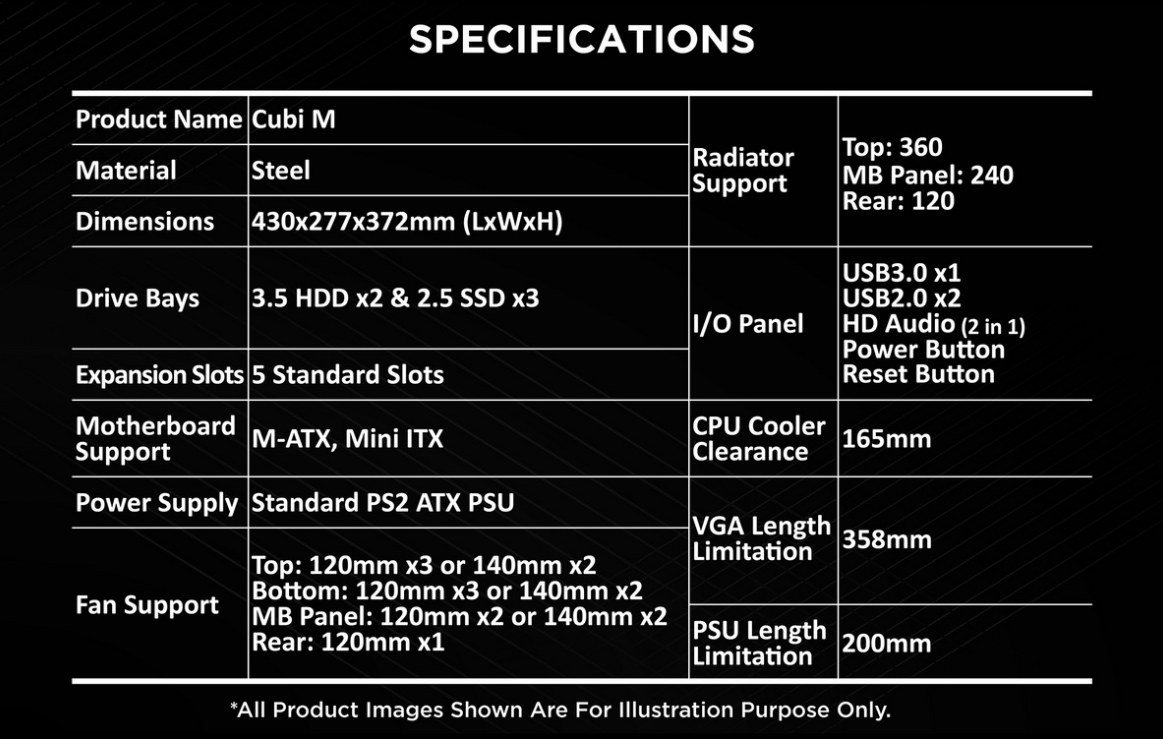 Thùng máy Xigmatek Cubi M - Đen | Micro ATX, không fan