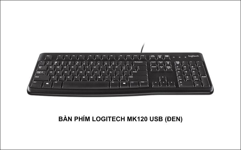 Bàn phím MK120: Thiết kế nhỏ gọn, gõ phím êm ái, độ bền cao