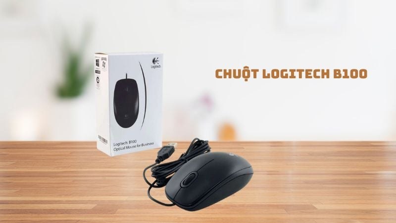 Chuột Logitech B100 có thiết kế đối xứng, phù hợp với cả người thuận tay phải và trái