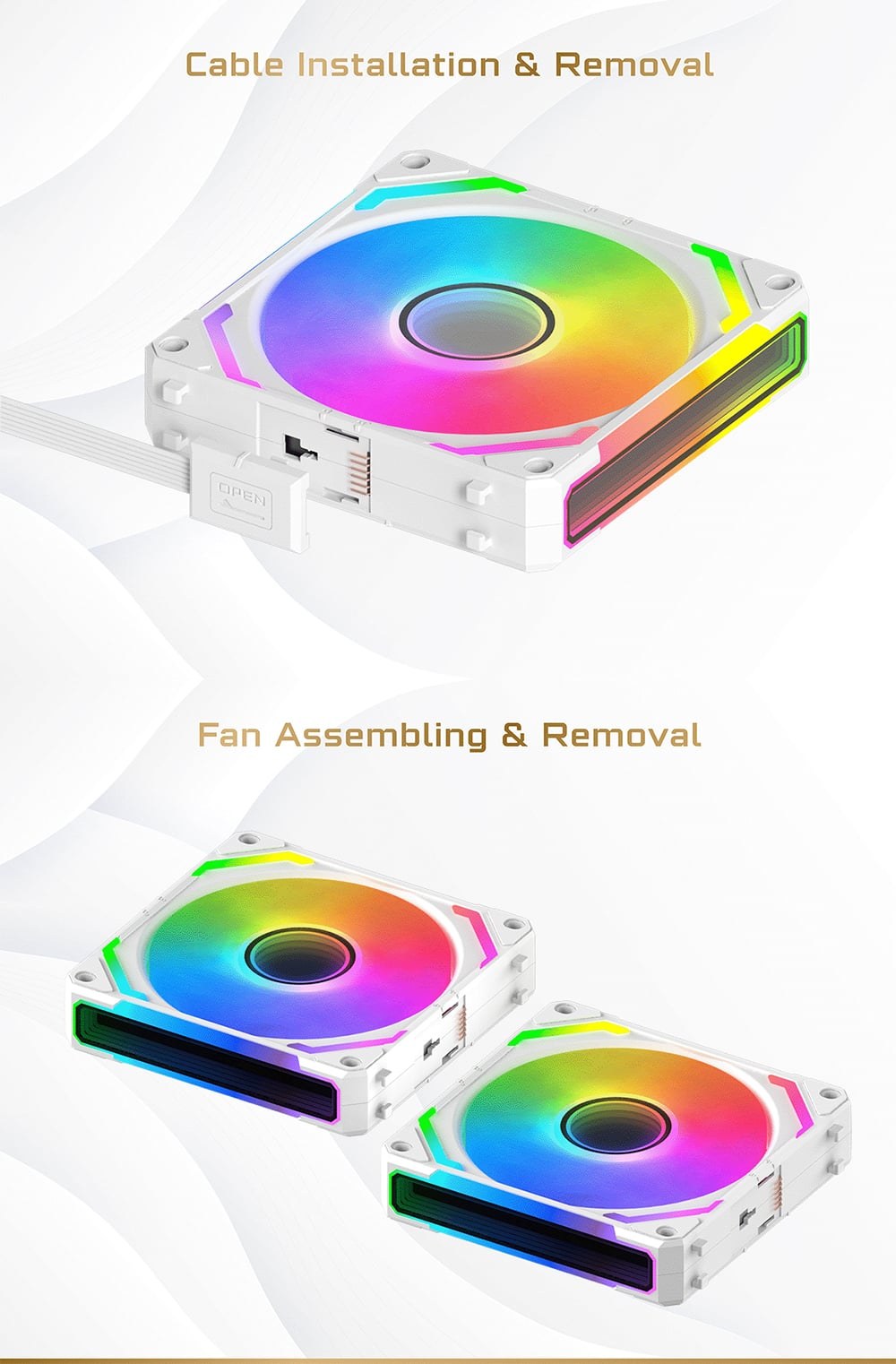 Quạt tản nhiệt PC Xigmatek Starlink Ultra Artic | Kit 3 fan 120mm, ARGB, Trắng